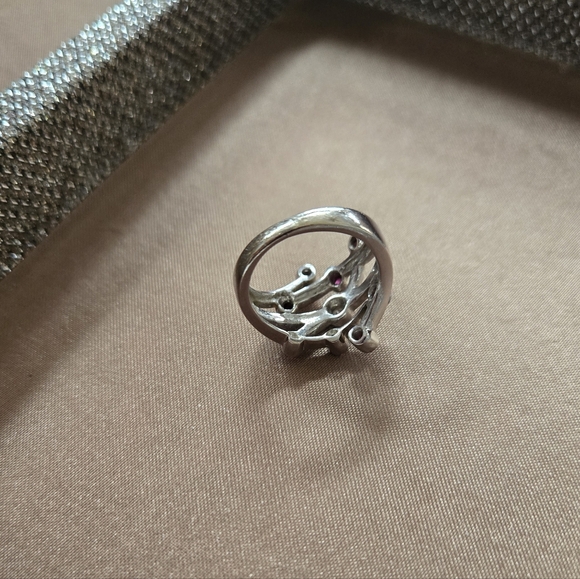 18k White Gold Pink Tourmaline Diamond Ring - Picture 7 of 16